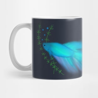 Betta Fish Light (Neon) blue 2 Mug